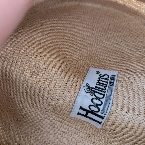 vintage hoodlums straw woven hat floral flower 1960s 1970s pillbox lace - Picture 6 of 6